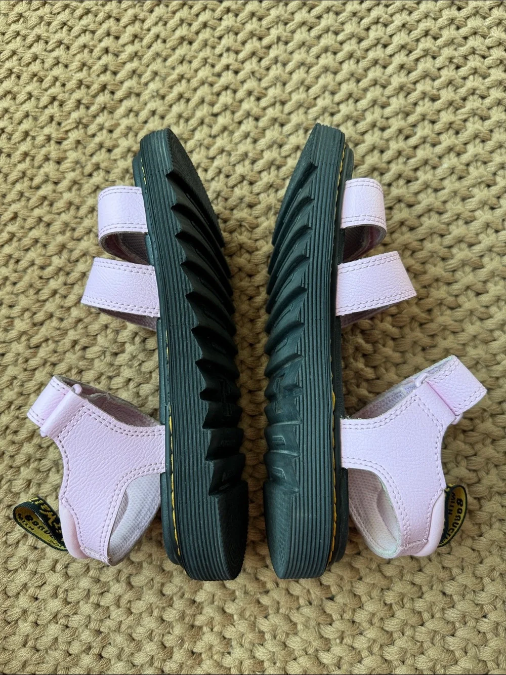 Dr. Marten's Kids Klaire Sandal Pale Pink Athena Strap Sandals with Black Sole